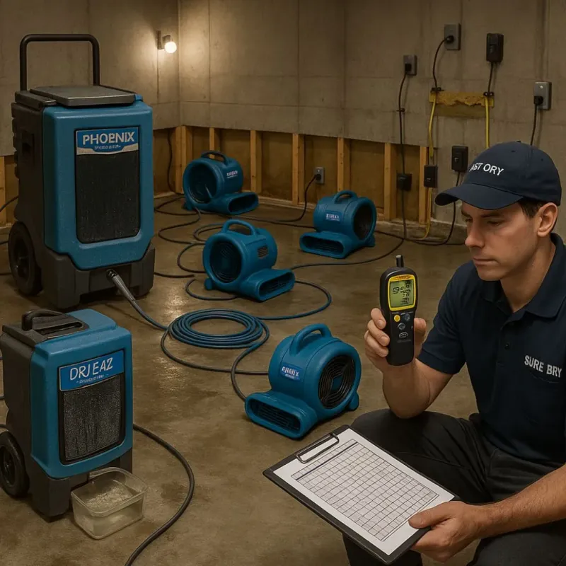 Structural Drying and Dehumidification process in Beauregard Parish, LA